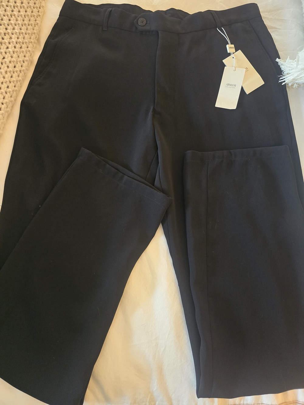 Armani Exchange Black Straight Leg Dress Pants